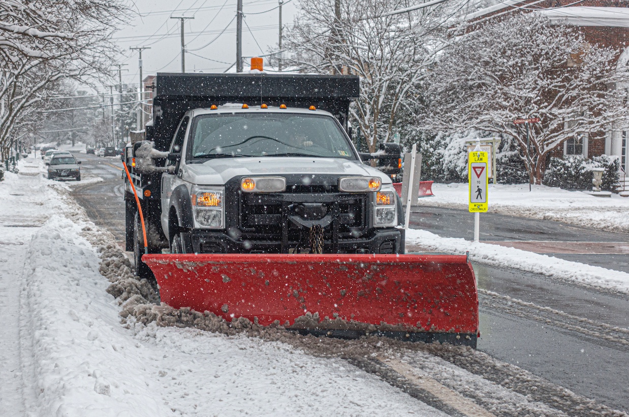 Seaside Services Snow Plow in action
